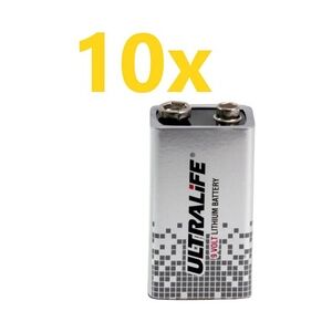 10x Ultralife U9VL-J-P - 9V Block Power Cell Lithium Batterie 9V 1200mAh