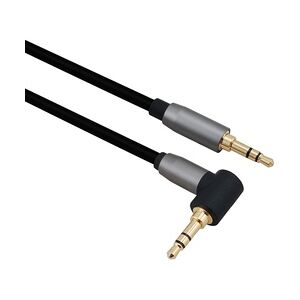 Helos Anschlusskabel, Klinke 3,5mm Stecker/Stecker 90°, PREMIUM, 1,0m, schwarz