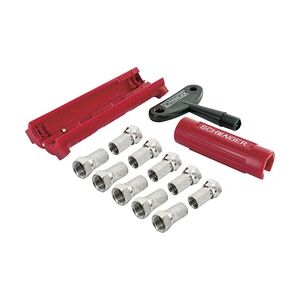 Schwaiger Montage-Set für F Stecker ABISET30 531 rot/schwarz, mit Werkzeug und F Steckern