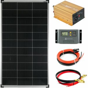 SOLARTRONICS Komplettset 1x140 Watt Solarmodul 600 Watt NP600 Wandler 10A Laderegler gelb Solar Inselanlage