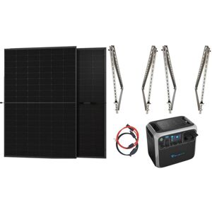 Inselkraftwerk 2000 Wh Powerstation + 2x 410 Watt Solarpanels Solarmodule - Sunlit