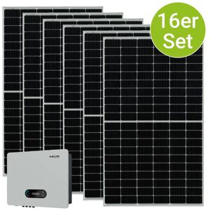 Juskys Solaranlage Set 6000 Watt Photovoltaik Anlage 16 Module, Wechselrichter - WLAN, Bluetooth