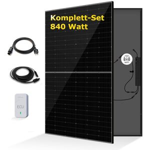 StromGanzEinfach Balkonkraftwerk 2x420W Komplettset - Wechselrichter VDE-konform, 800W Plug and Play für Steckdose - 2 PV-Module 420 Watt