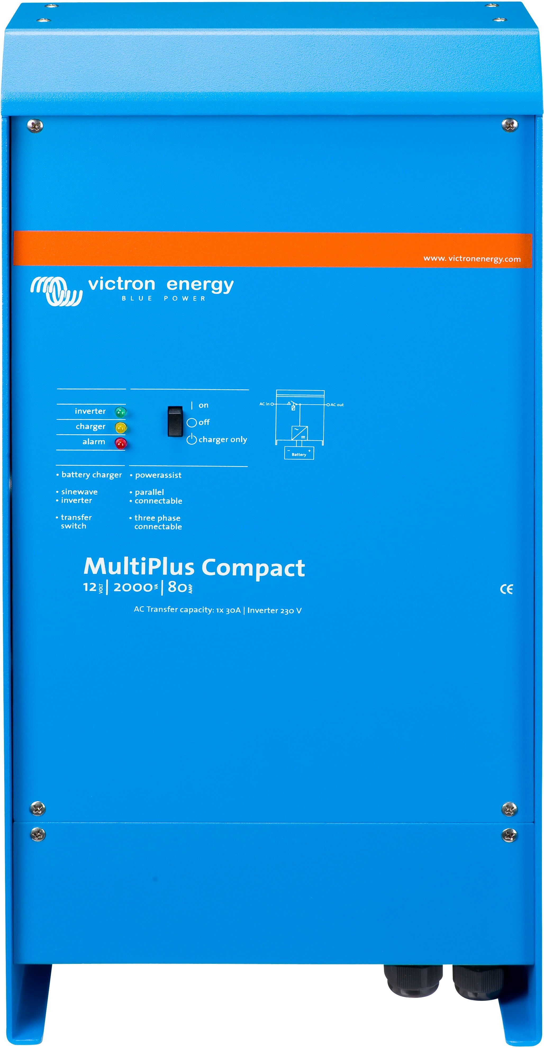 Wechselrichter "»Inverter / Charger Victron MultiPlus C 12/2000/80-30 230V VE.Bus«" Wandler 2000 W - 12V blau Neuheiten