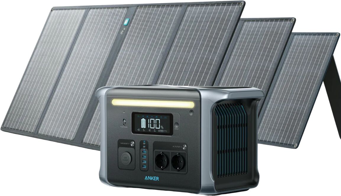 Anker SOLIX F1200 Solargenerator (Solargenerator 1229Wh mit 3x 100W Solarpanel)