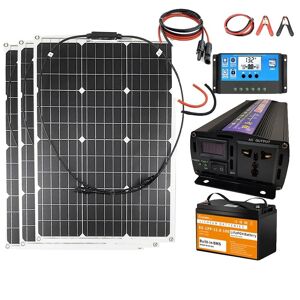 SupplySwap Solenergisystem til hjemmet, 2000W effektudgang, 100Ah Lifepo4 batteri, 3PCS solpaneler