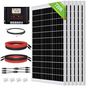 Eco-worthy - Kit de panneau solaire complet 720W 12V avec panneau solaire 120W 18V, contrôleur de charge solaire 60A pour maison marine cabine rv - Publicité