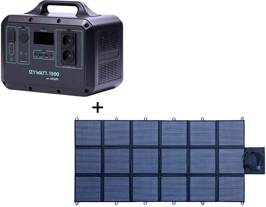 Orium Station d’énergie portable 1500 W + panneau solaire pliant 400 W