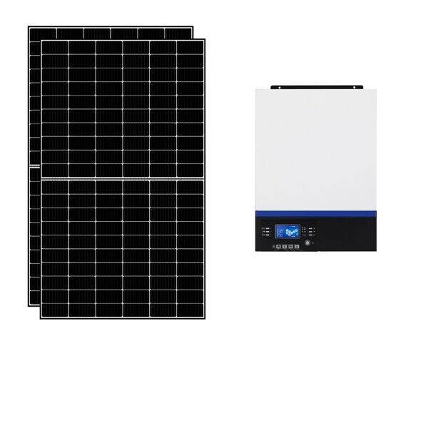 iorisparmioenergia selection kit fotovoltaico ibrido 2 kwp con inverter all-in-one 3000w 24v mppt senza accumulo   kit2kwed