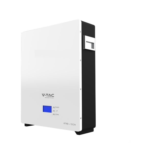 v-tac batteria di accumulo 5.12kwh a parete lifepo4 new bms per inverter fotovoltaici cei 0-21 51.2v 100ah garanzia 10 anni - 114483