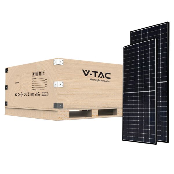 v-tac vt-450mh set 3.6kw pannello solare fotovoltaico monocristallino 450w 1903x1134x35mm set 8 pezzi