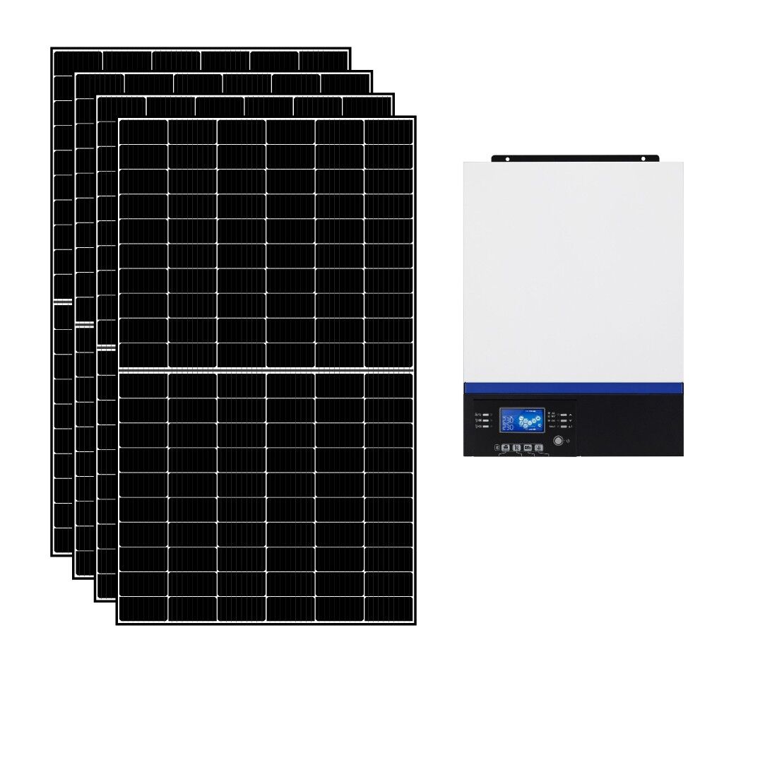 IoRisparmioEnergia Selection Kit fotovoltaico ibrido 3 kWp con inverter All-in-One 5000W 48V MPPT senza accumulo   KIT3KWED