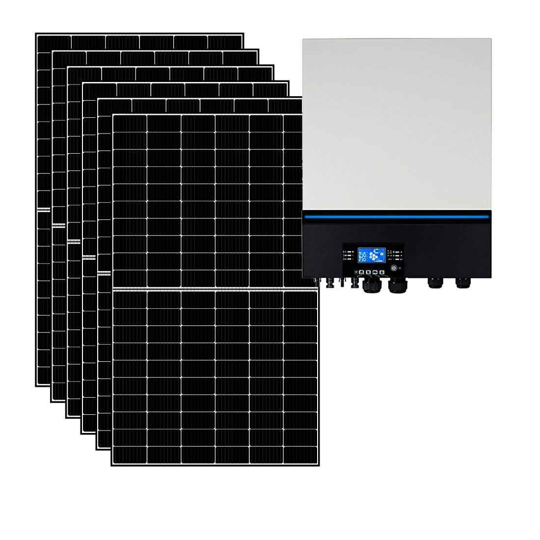 IoRisparmioEnergia Selection Kit fotovoltaico ibrido 6 kWp con inverter All-in-One 7200W 48V MPPT senza accumulo   KIT6KWED
