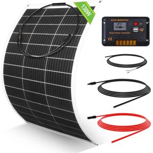 130W 12V Flexible Solar Panel Basic Kit with 30A Controller for Caravans, Boats, Boats and more. - Eco-worthy