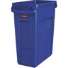 Rubbermaid Wertstoffsammler/ Abfalleimer SLIM JIM®, Volumen 60 l, mit Lüftungskanälen, blau, ab 10 Stk