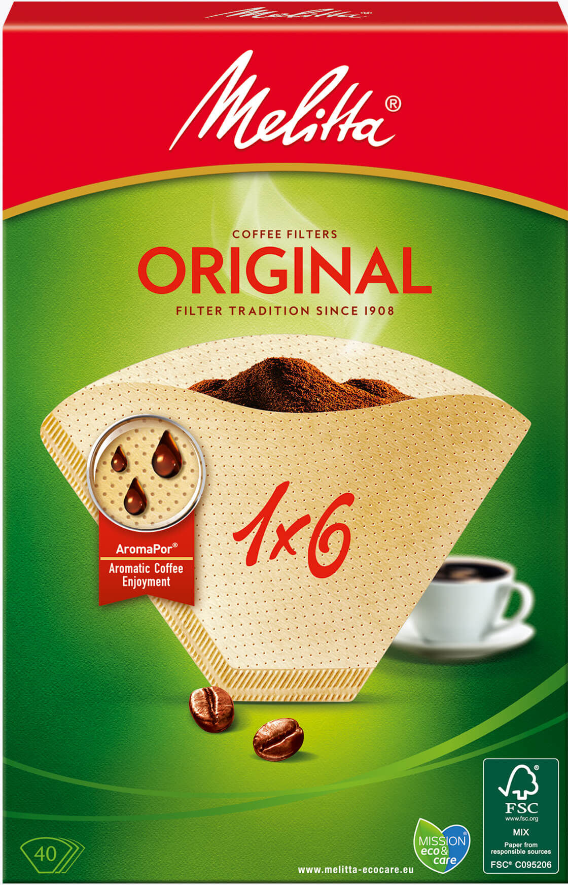 Melitta® Filtertüten® 1x6/40 naturbraun