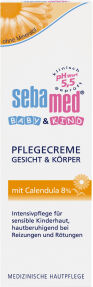 sebamed® Baby & Kind Pflegecreme Gesicht und Körper, Mit Calendula 8%, 75 ml - Tube