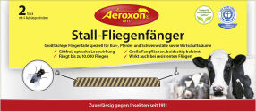 Aeroxon Insect Control GmbH Aeroxon® Stall-Fliegenfänger, Speziell zur Fliegenbekämpfung im Stall entwickelte insektizidfreie Klebefalle, 1 Packung = 2 Stück inkl. 4 Aufhängeschnüren