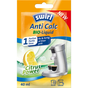 Melitta Swirl® Anti Calc Bio Liquid Entkalker, Kaffeemaschinenentkalker zur einmaligen Anwendung, 1 Beutel = 40 ml