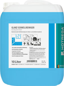 HOTREGA® GmbH HOTREGA® PROFESSIONAL Glanzschnellreiniger, Oberflächenreiniger mit schlieren- und streifenfreier Glanzformel, 10 Liter - Kanister