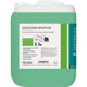 HOTREGA® GmbH HOTREGA® PROFESSIONAL Hochleistungs-Wischpflege, Pflegereiniger für schwer benetzbare und wasserabweisende Bodenbeläge, 10 Liter - Kanister