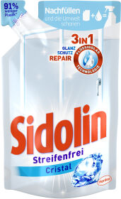 Henkel AG & Co. KGaA Sidolin Cristal Glasreiniger, Streifenfreie Sauberkeit im ganzen Haus, 250 ml - Nachfüllkonzentrat