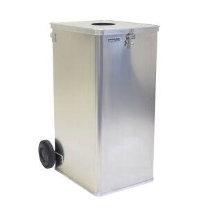 GMÖHLING Systeme aus Leichtmetall Gmöhling G®-DROP Entsorgungsbehälter, Abfallbehälter für Einmalhandschuhe & -schutzmaterial aus Aluminium, Volumen: 240 Liter