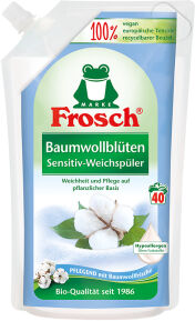 Rex Frosch Sensitiv-Weichspüler, Textilerfrischer auf pflanzlicher Basis, Baumwollblüten - 1000 ml - Beutel