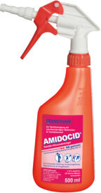 DREITURM GmbH Dreiturm Sprühflasche mit Schaumkanone Amidocid, leer, Leerflasche für Sanitär-Kraftreiniger-Konzentrat, 500 ml - Sprühflasche, rot