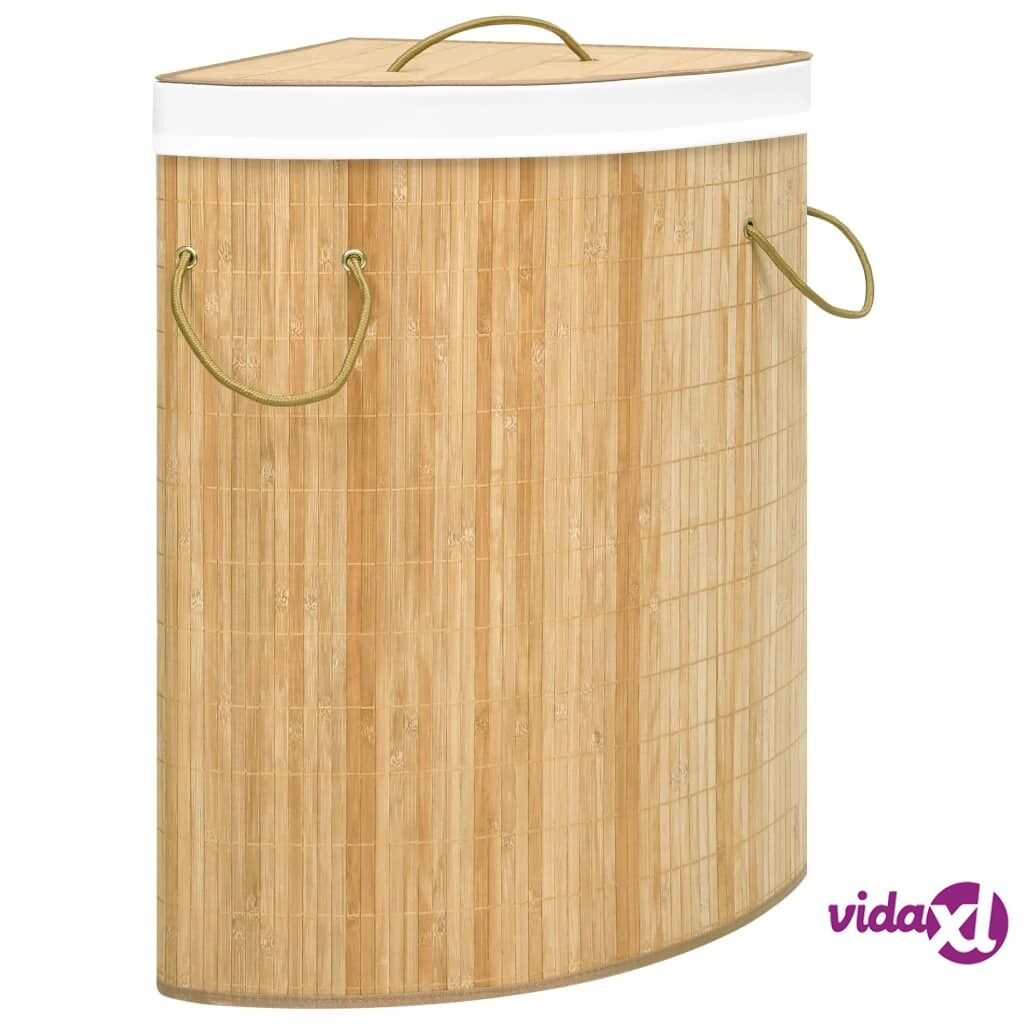 vidaXL Bamboo Corner Laundry Basket 60 L