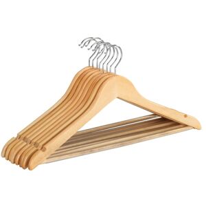 WENKO Kleiderbügel »Eco«, (Set, 8 tlg.), Holz, mit Hosen-Steg und... braun