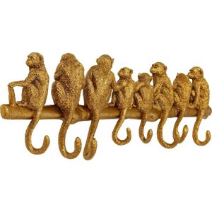 KARE Garderobenleiste »Garderobenleiste Monkey 8 Haken« Goldfarben