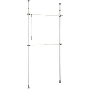 WENKO Teleskopregal »Herkules Basic«, verstellbar, Breite 75-120 cm, Höhe... Stangen: Weiss, Kunststoffteile: Grau, Anti-Rutsch Teile der Kunststoffteile: Grau