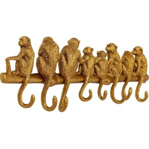 KARE Garderobenleiste »Garderobenleiste Monkey 8 Haken« Goldfarben Größe