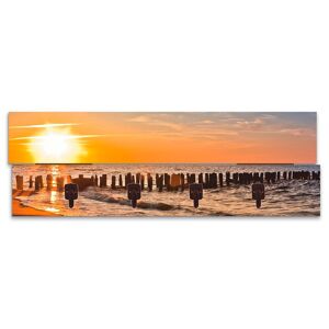 Artland Garderobenleiste »Schöner Sonnenuntergang am Strand«, teilmontiert orange Größe