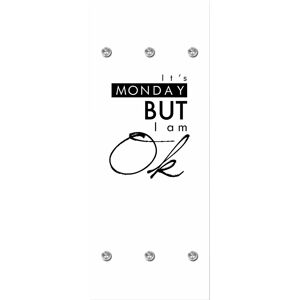queence Garderobenleiste »It´s Monday but …«, mit 6 Haken, 50 x 120 cm weiss, schwarz Größe