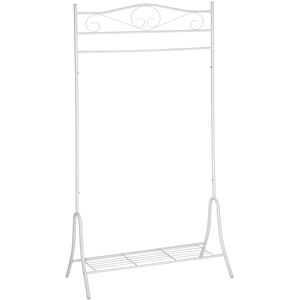 tectake Metall Kleiderständer Antik 90x44x173cm - weiss