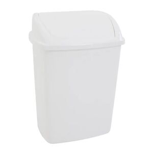 kaiserkraft Abfallbehälter mit Schwingdeckel, Volumen 26 l, BxHxT 272 x 480 x 352 mm, weiß