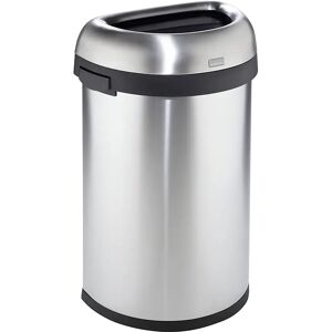 simplehuman Offener Abfalleimer, Volumen 60 l, BxHxT 470 x 760 x 333 mm, halbrund