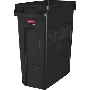 Rubbermaid Wertstoffsammler/ Abfalleimer SLIM JIM®, Volumen 87 l, mit Lüftungskanälen, schwarz