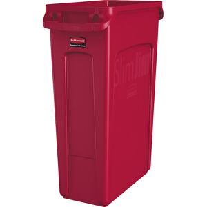 Rubbermaid Wertstoffsammler/ Abfalleimer SLIM JIM®, Volumen 87 l, mit Lüftungskanälen, rot