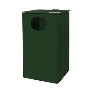 kaiserkraft Außen-Abfallbehälter mit Ascher, Volumen 35 l, HxBxT 537 x 325 x 388 mm, moosgrün