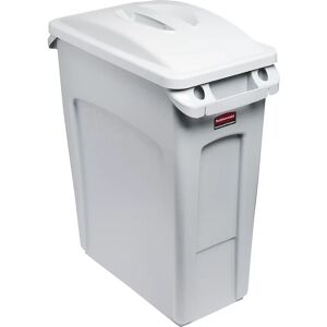 Rubbermaid Wertstoffsammler SLIM JIM®, Volumen 60 l, Deckel mit Griffmulde, grau