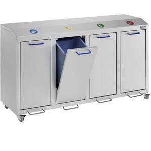 Gmöhling Alu-Wertstoffsammler G®-COLLECT, Volumen 4 x 45 l, silber