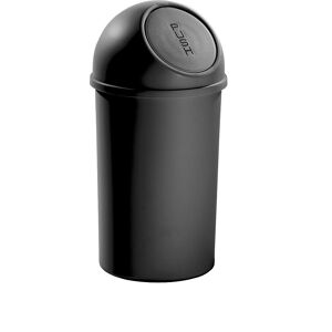helit Push-Abfallbehälter aus Kunststoff, Volumen 25 l, VE 3, HxØ 615 x 315 mm, schwarz