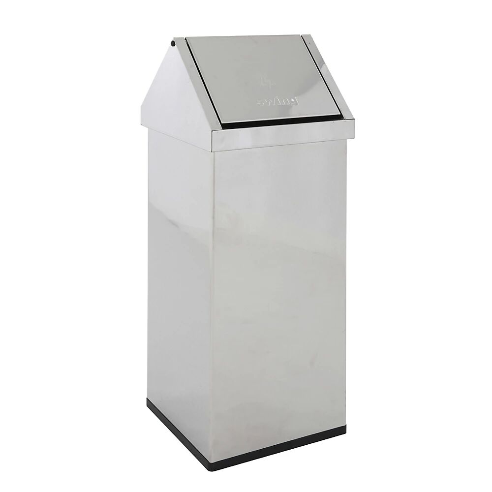 Abfallbehälter mit Schwingdeckel Volumen 110 l, BxHxT 360 x 1000 x 360 mm Edelstahl