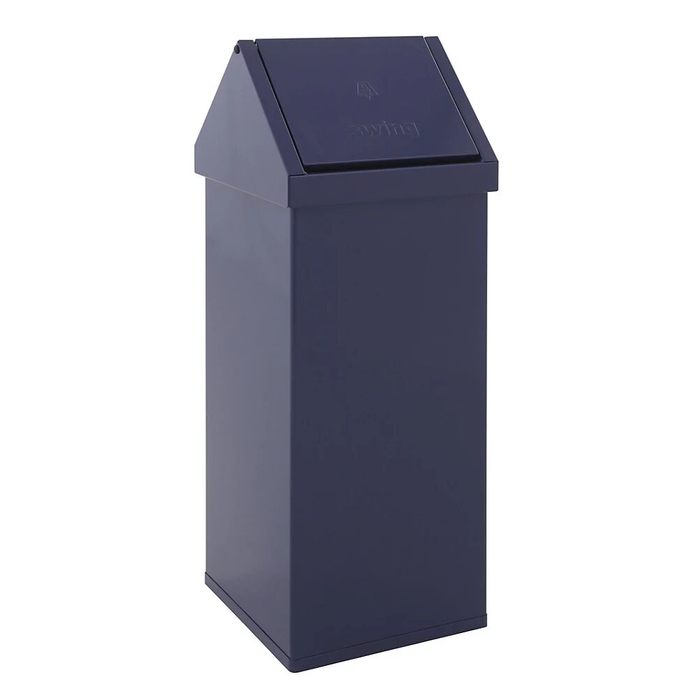 Abfallbehälter mit Schwingdeckel Volumen 110 l, BxHxT 360 x 1000 x 360 mm blau