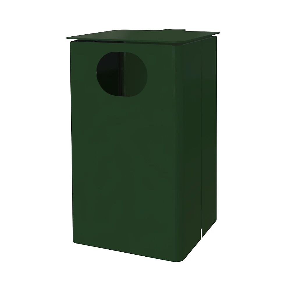 Außen-Abfallbehälter Volumen 35 l, HxBxT 537 x 325 x 388 mm moosgrün