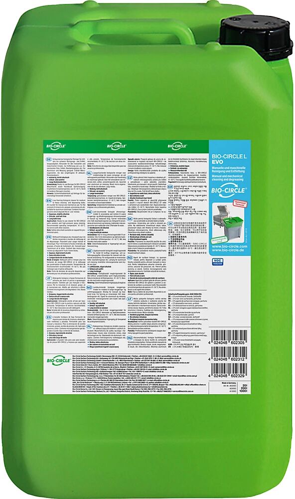 Bio-Circle Industriereiniger L EVO kennzeichnungsfrei, VE 10 Stk Inhalt 20 l