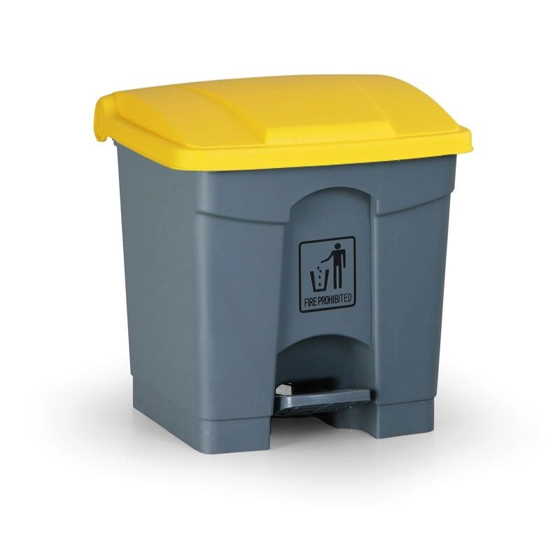 B2B Partner Nášlapný víceúčelový koš na odpadky, 30 l, 350 x 400 x 340 mm, žlutá
